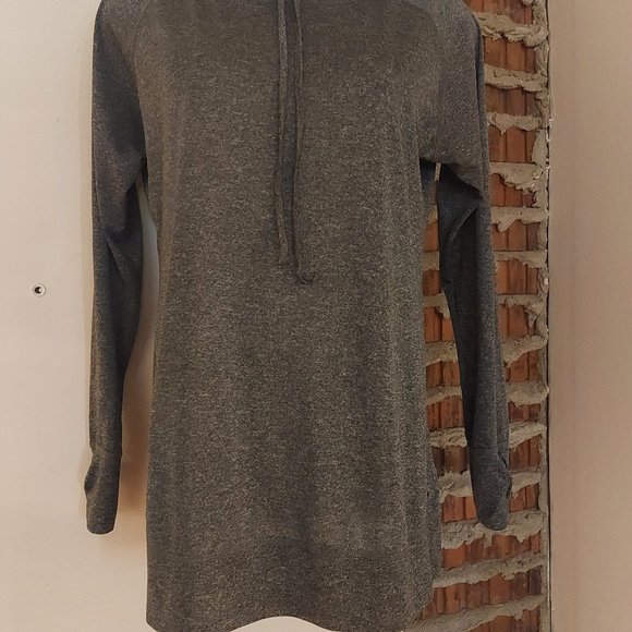 Champion Hoodie Sweater 'Loose' Drawstring Ruched Cuffs Gray Size XL - Picture 2 of 6